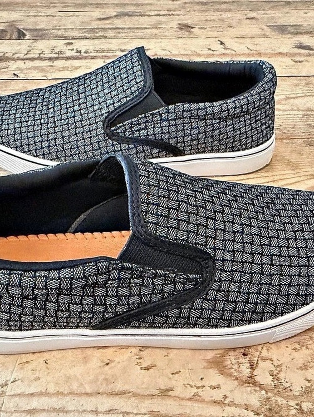 Bernie Mev Women's Patterned Slip-On Sneakers in Silver, Black & White